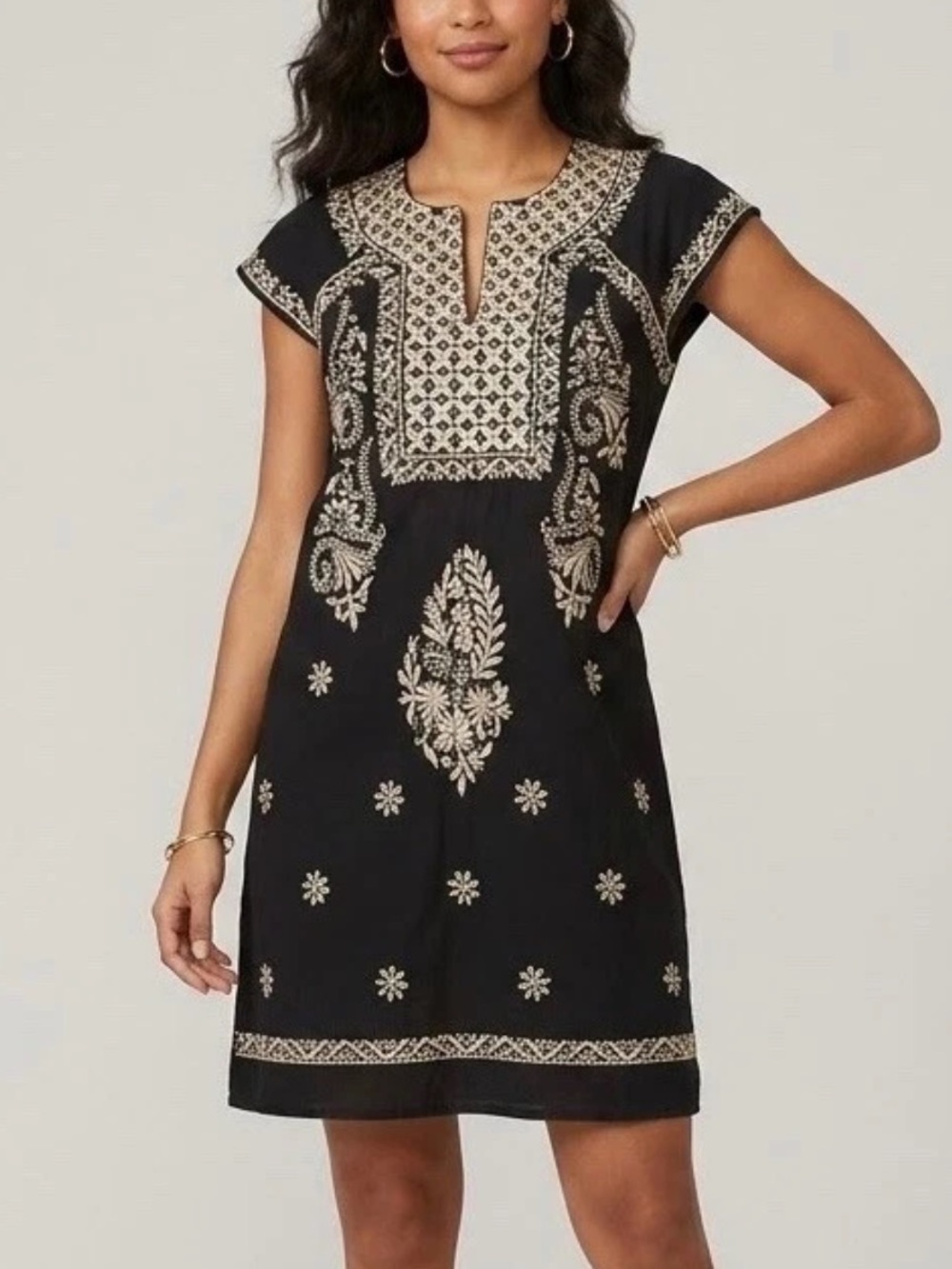 Roller Rabbit Faith dress embroidered navy blue Medium M tunic lined